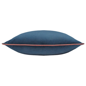 Meridian Velvet Cushion Petrol/Blush: Petrol/Blush / Feather Rich Filled / 55 x 55cm