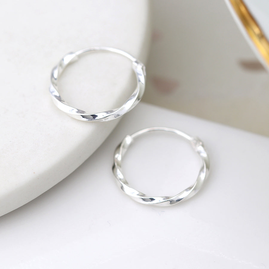 Silver Studs - Twist Hoop