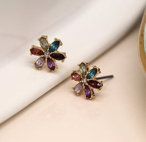 Earrings - Rainbow Flower Studs