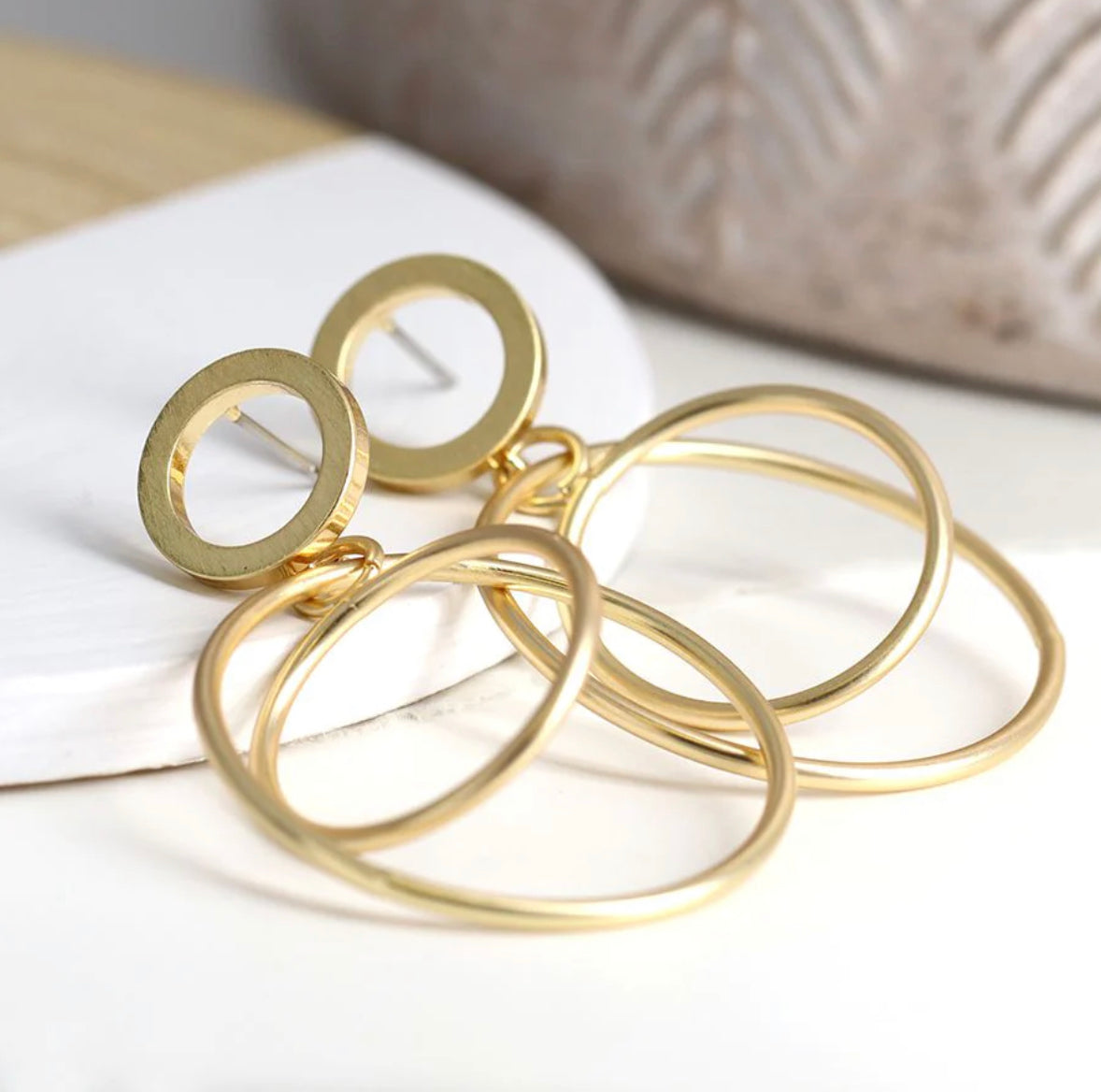 Earrings - Gold Hoop Drop