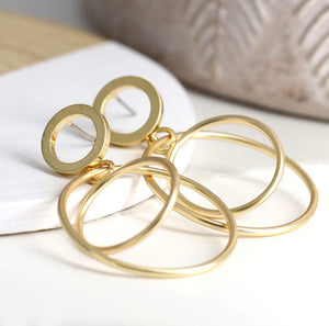 Earrings - Gold Hoop Drop