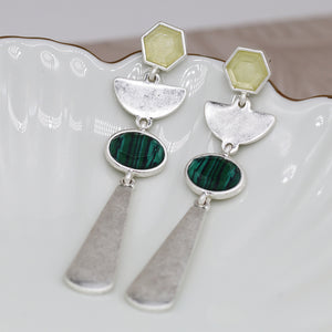 Earrings - Geometric Stud Drop