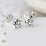 Load image into Gallery viewer, Silver Studs - Tiny Crystal Star

