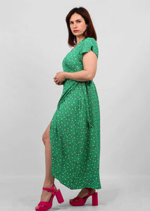 Green Star Wrap Dress