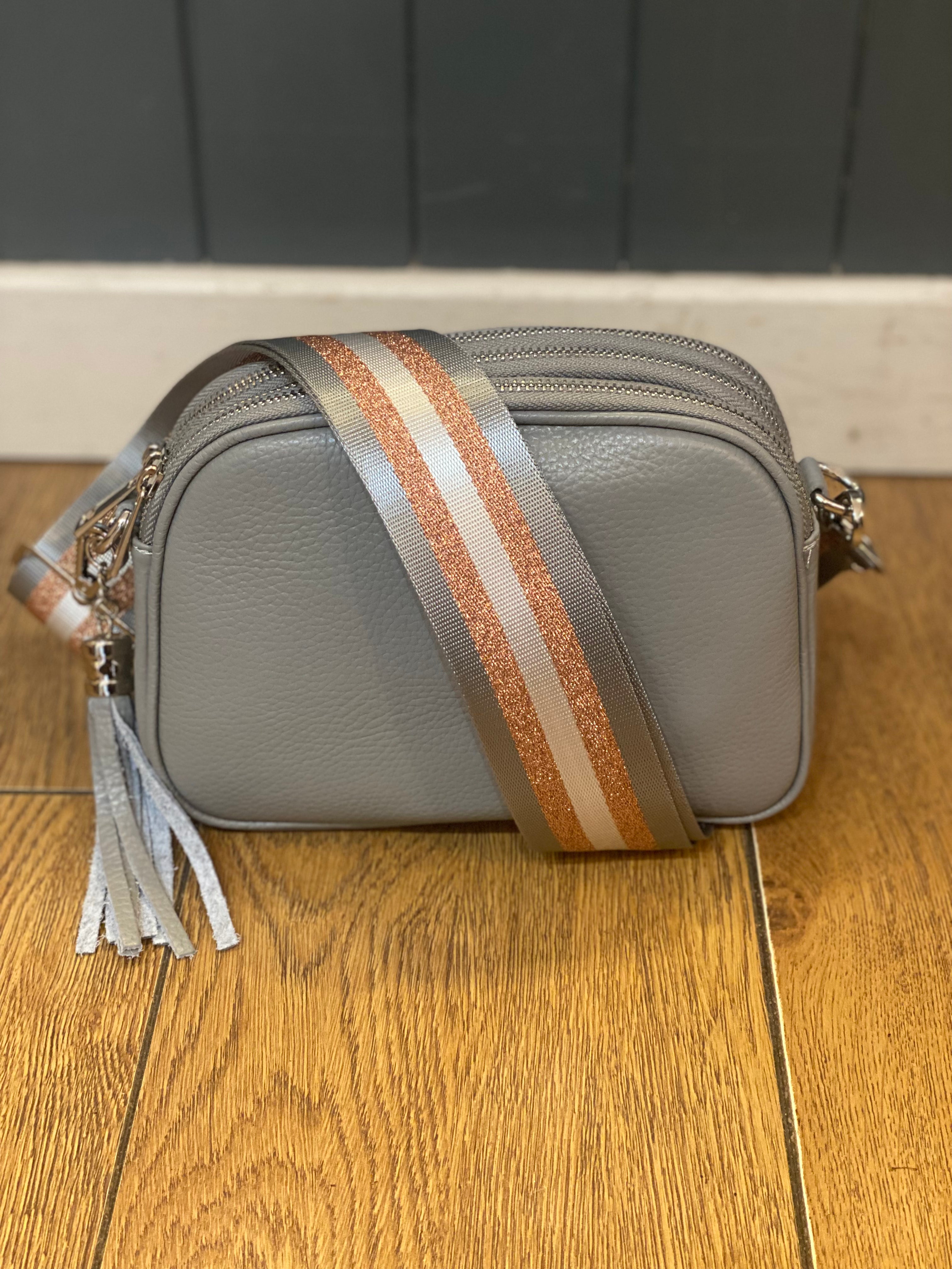 Leather Triple Zip Camera Bag