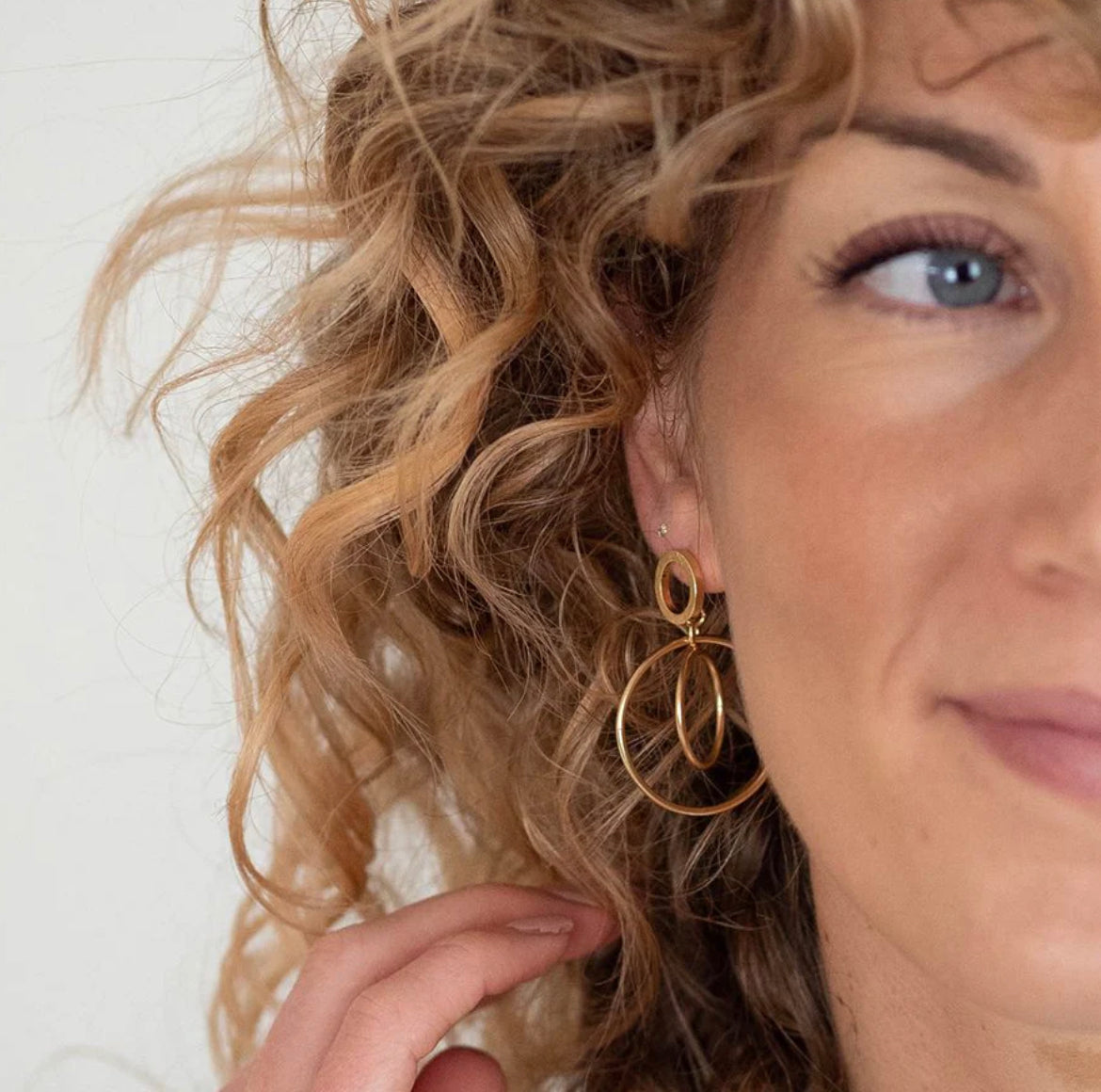 Earrings - Gold Hoop Drop