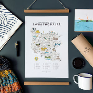 A3 Swim The Dales Print