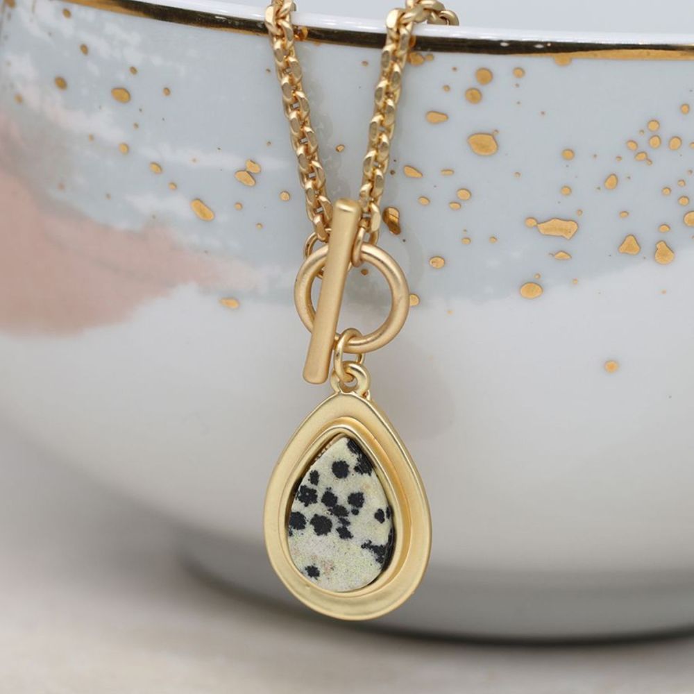 Necklace - Jasper Teardrop