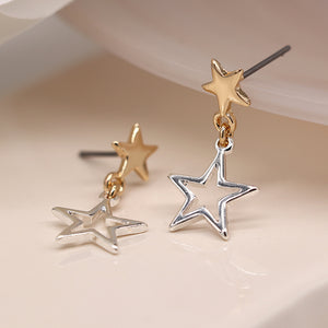 Earrings - Star Double Drop