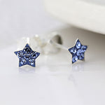 Load image into Gallery viewer, Silver Studs - Tiny Crystal Star
