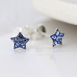 Silver Studs - Tiny Crystal Star