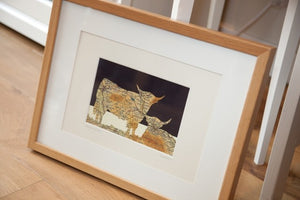 Framed Ilkley Cow & Calf Picture