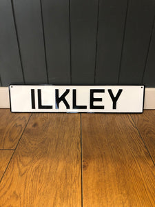 'Ilkley' Enamel Sign