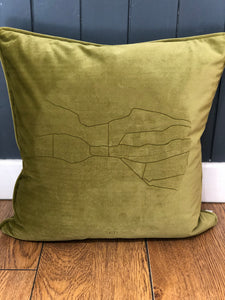 Velvet Ilkley Map Cushion