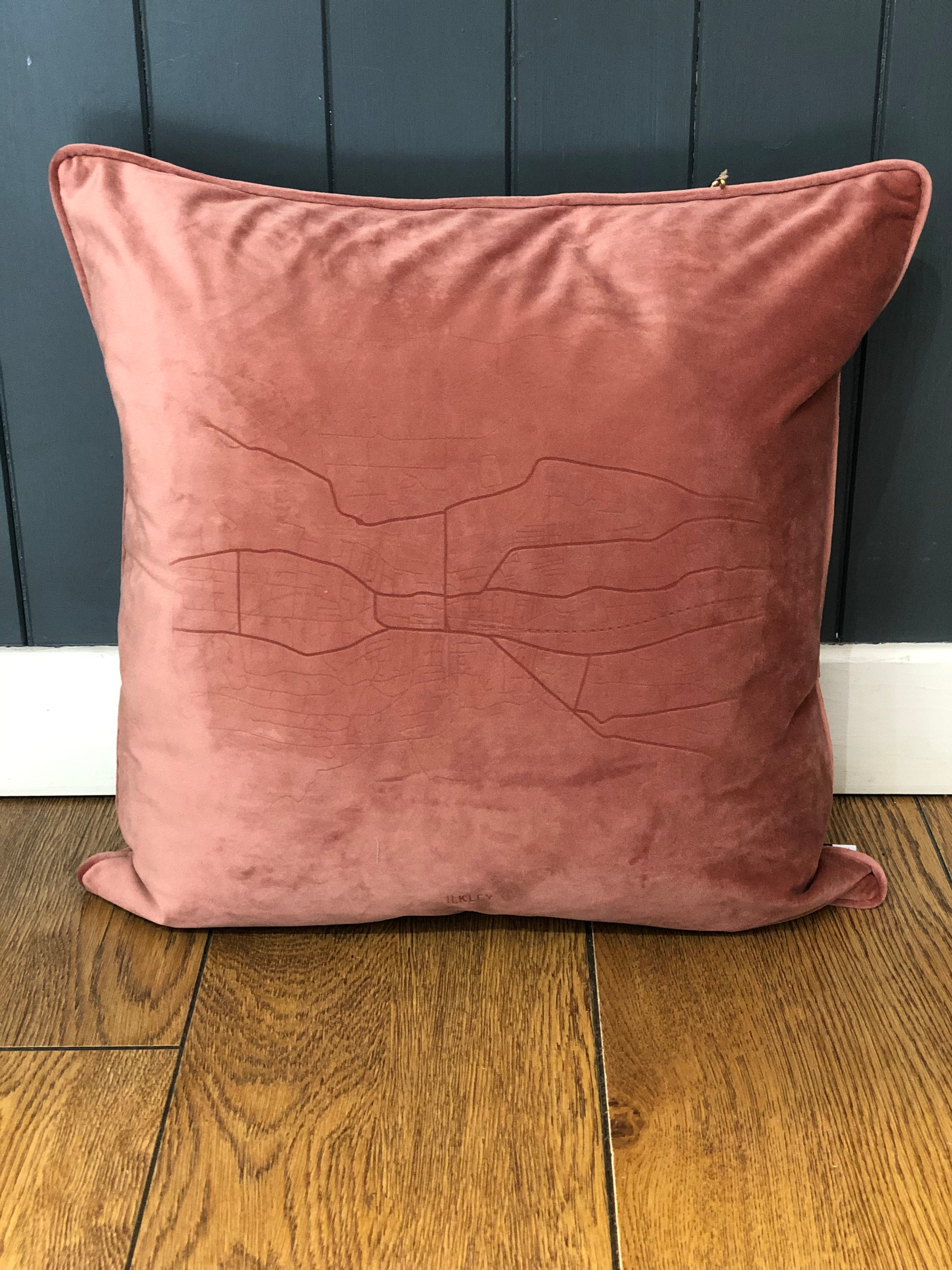 Velvet Ilkley Map Cushion