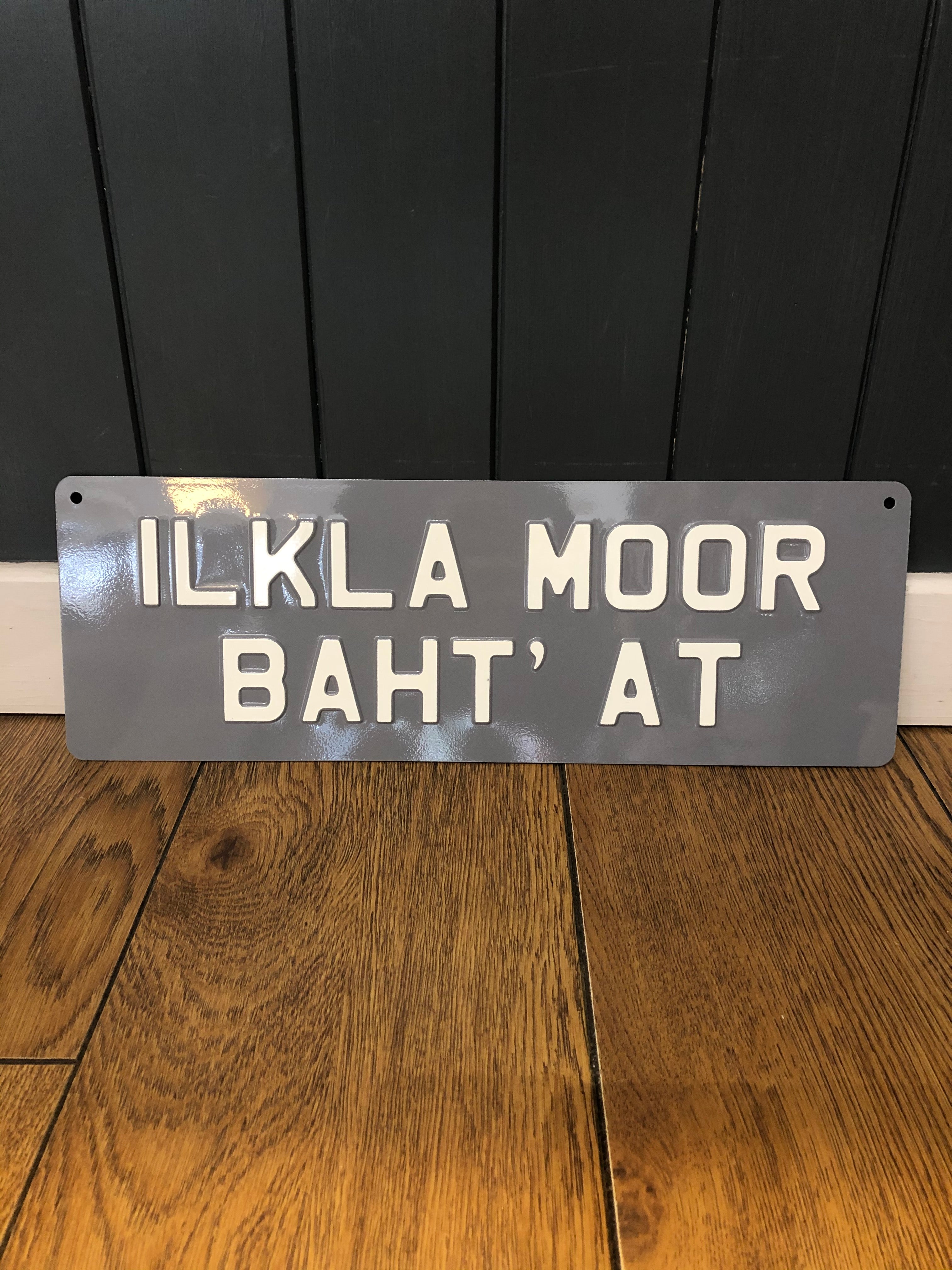 'Ilkley Moor' Enamel Sign