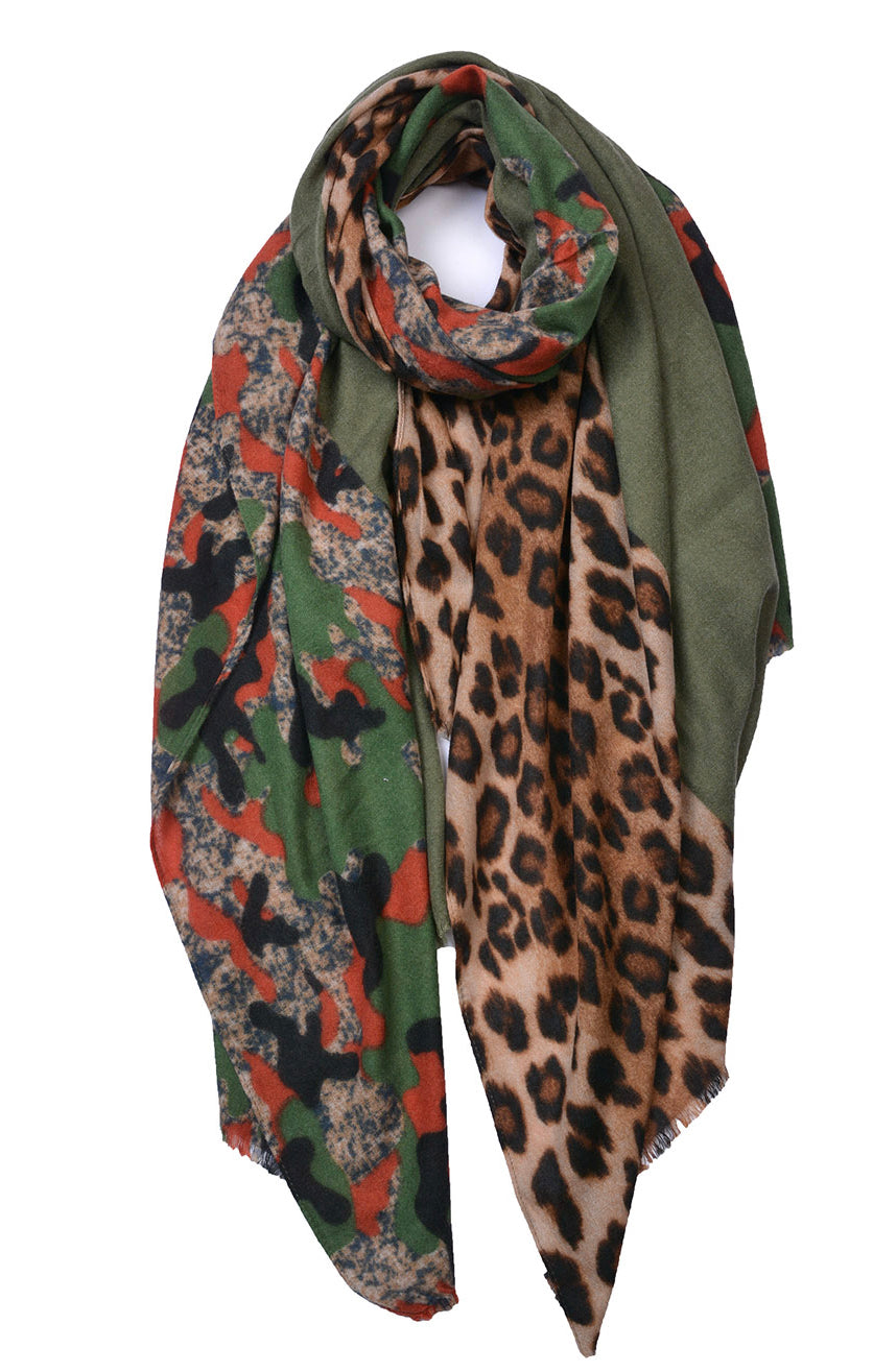 Leopard Cashmere Mix Scarf