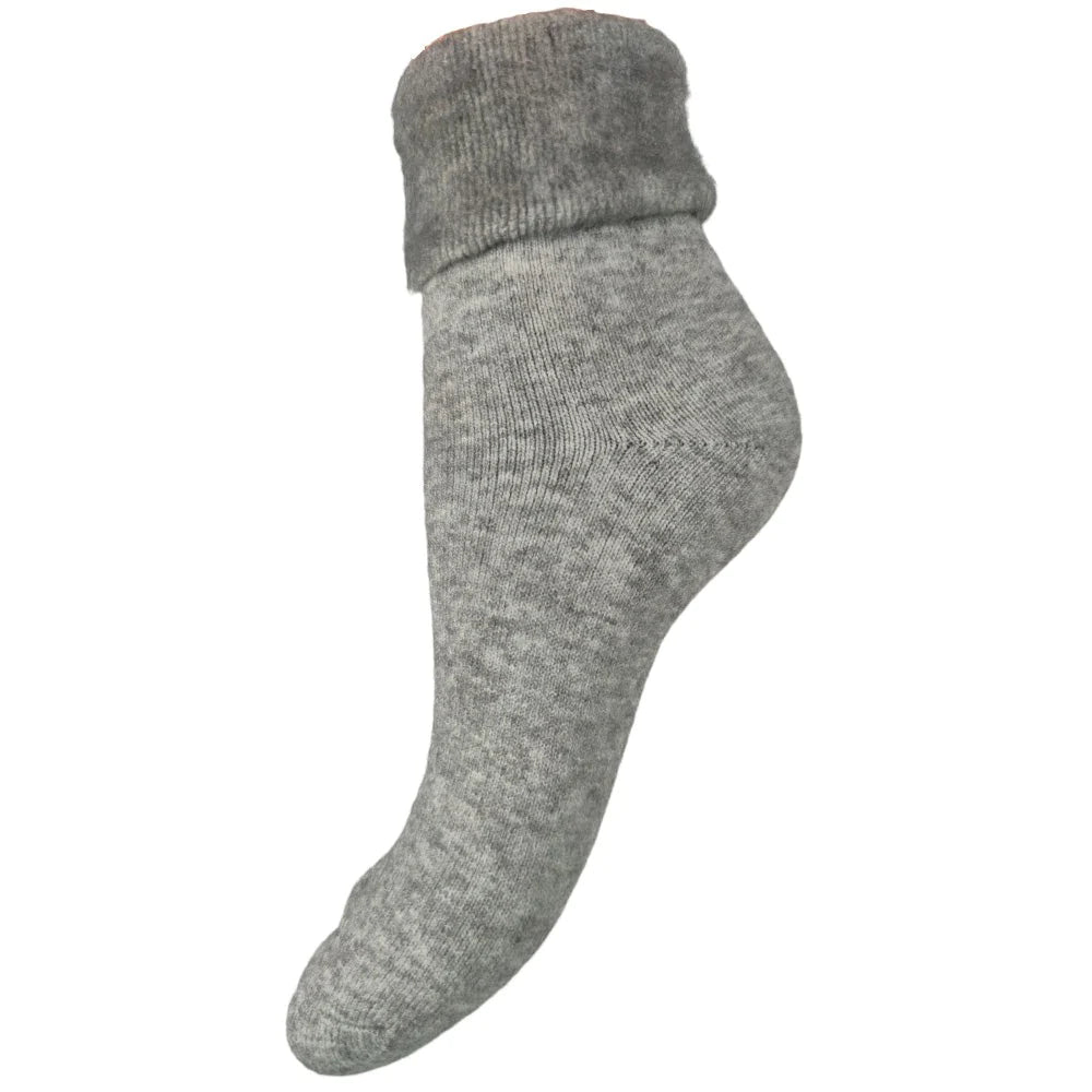 Plain Wool Blend Cuff Socks (Size 4-7)