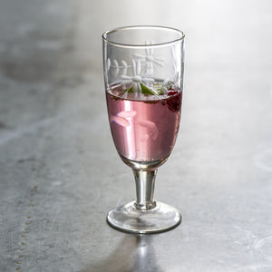 Etched Champagne Glass - Flowers