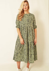 Leopard Print Tiered Dress