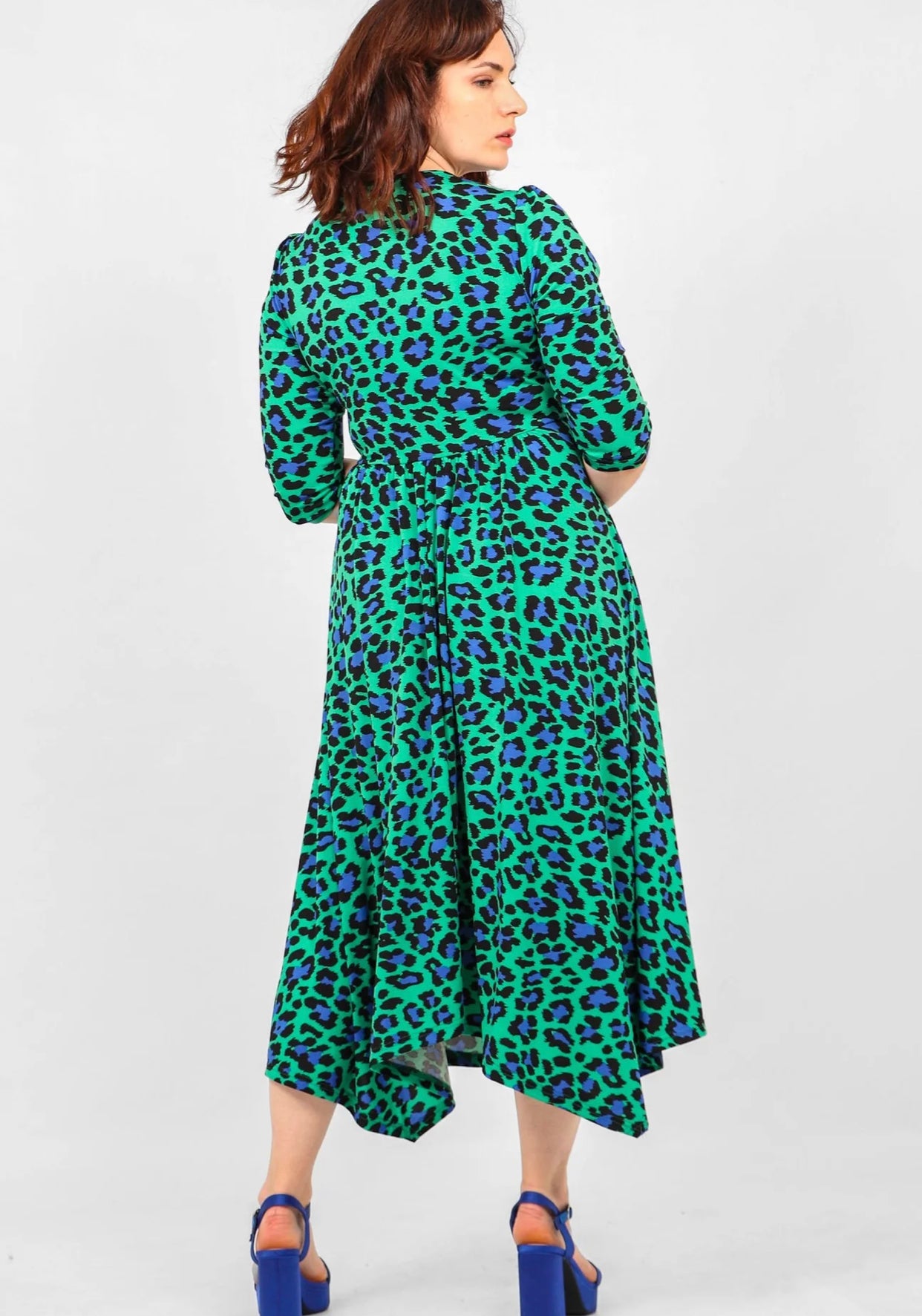 Leopard Knot Front Dress - Green