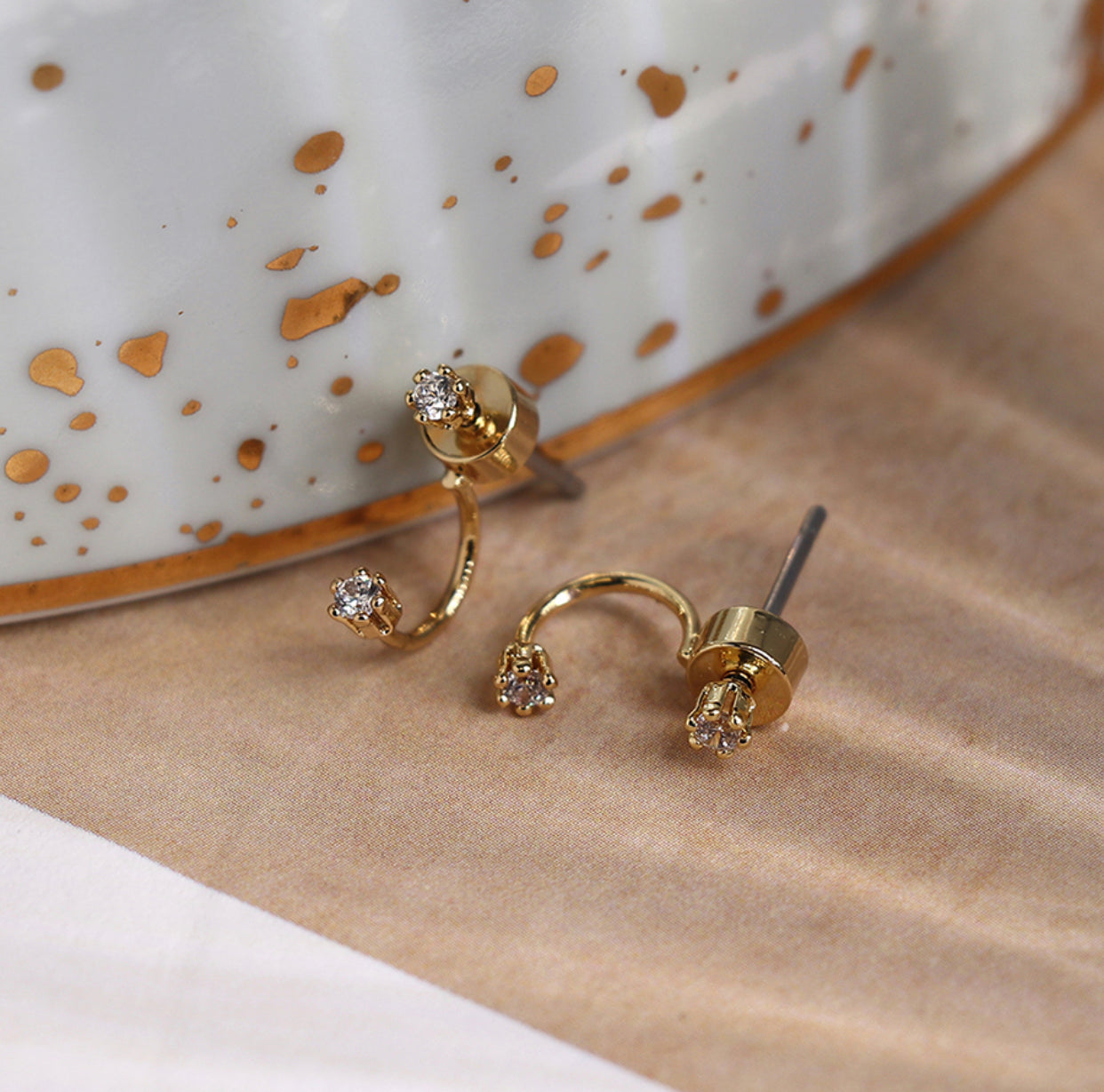 Earrings - Crystal Lobe Hugger