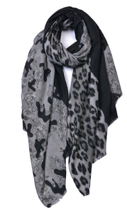 Leopard Cashmere Mix Scarf