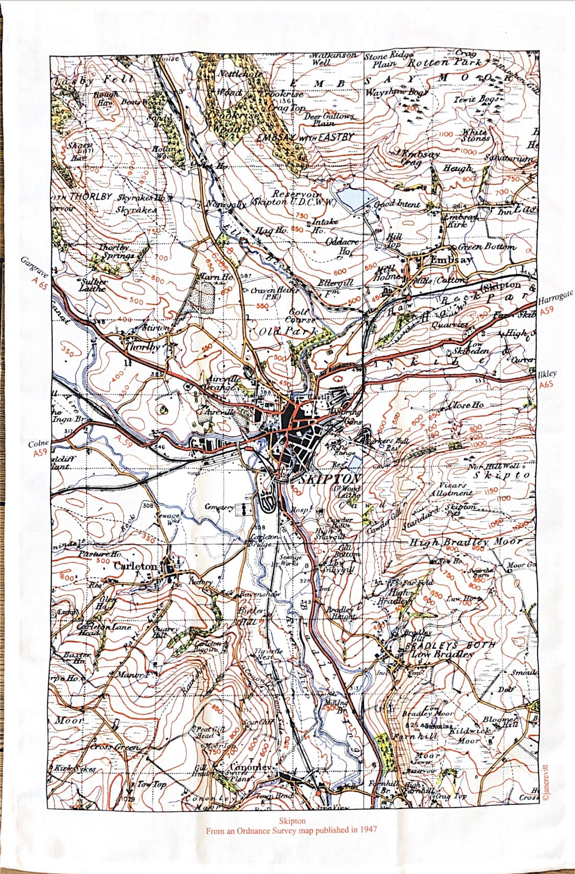Map Tea Towel