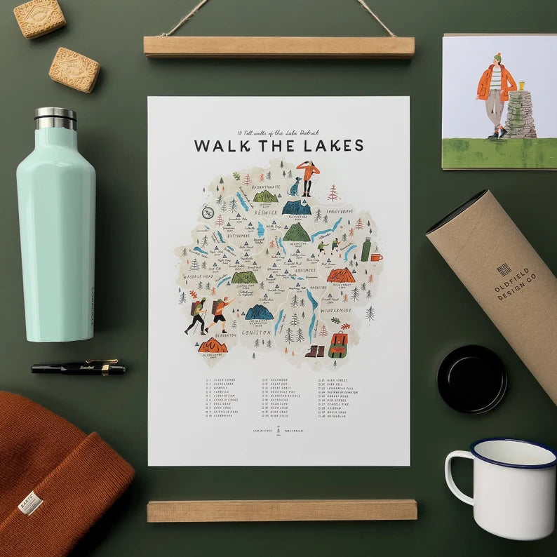 A3 Walk The Lakes Print