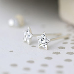 Silver Studs - Tiny Crystal Star