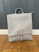 Load image into Gallery viewer, Leather Square Buckle Backpack
