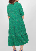 Load image into Gallery viewer, Animal Print Tiered Dress - Green
