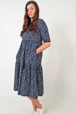 Load image into Gallery viewer, Abstract Animal Spot Tiered Dress
