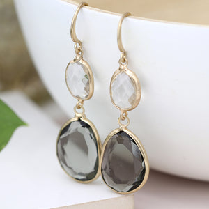 Earrings - Smokey Crystal Drop