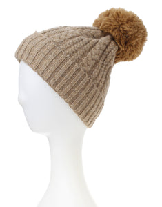 Cashmere Mix Cable Knit Hat