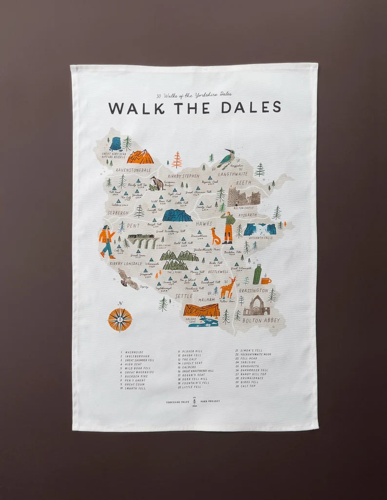 Walk The Dales Tea Towel