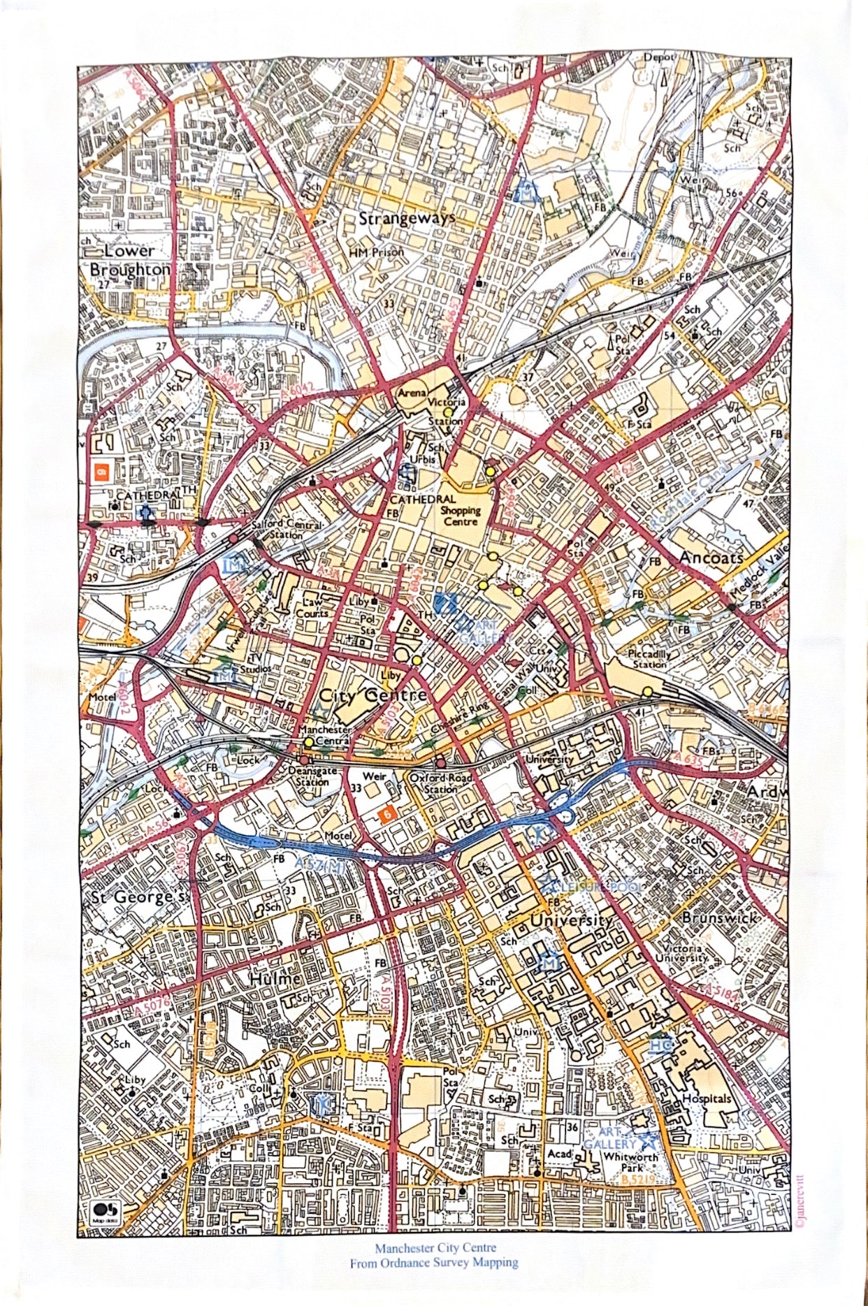 Map Tea Towel