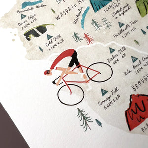 Framed Cycle The Lakes Print