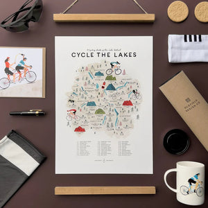 Framed Cycle The Lakes Print