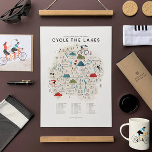 A3 Cycle The Lakes Print