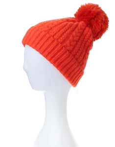 Cashmere Mix Cable Knit Hat