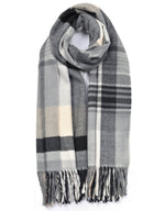 Load image into Gallery viewer, Zig-Zag check Cashmere Mix Scarf
