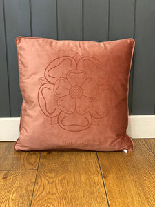 Velvet Yorkshire Rose Cushion