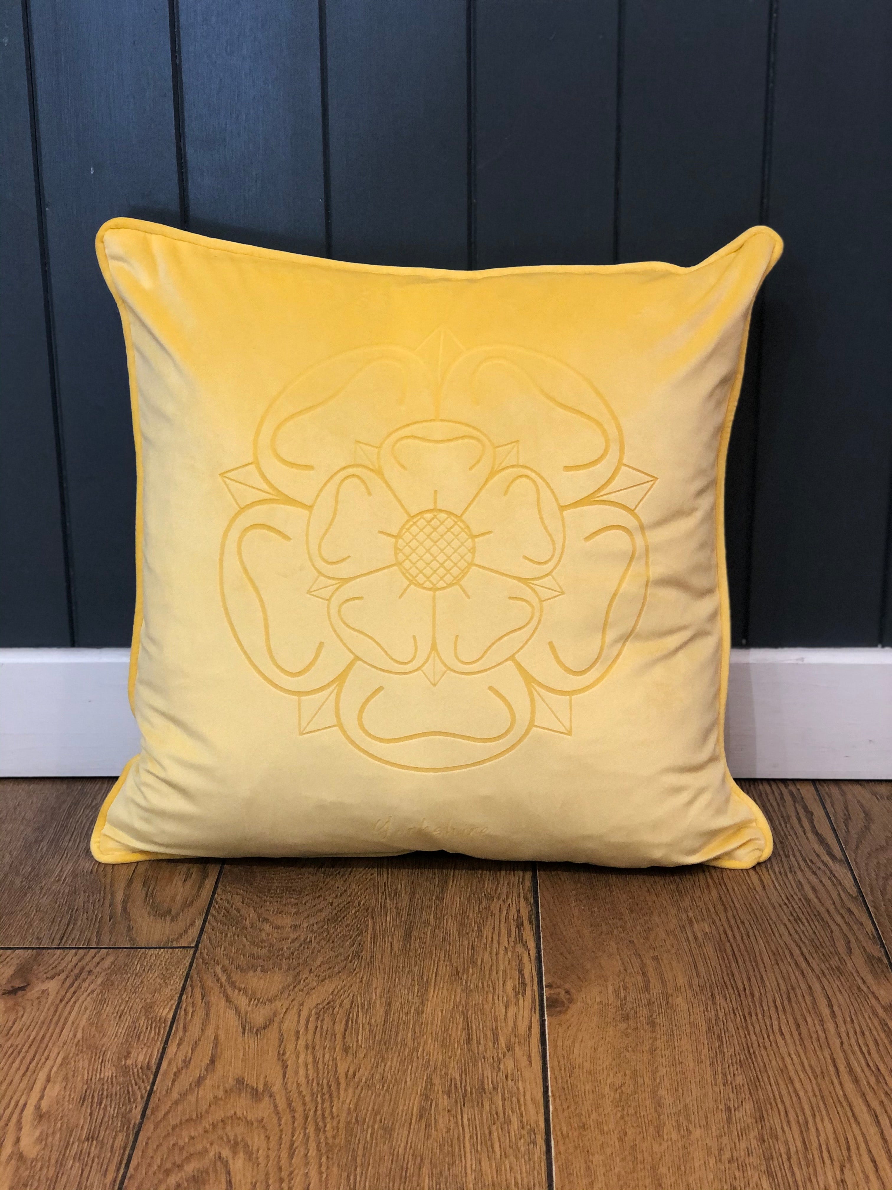 Velvet Yorkshire Rose Cushion