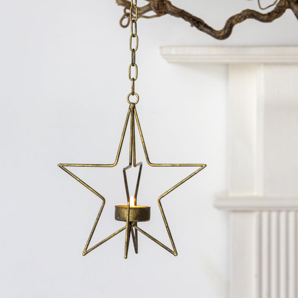 Hanging Star Tea Light Holder