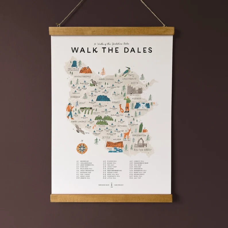 A3 Walk The Dales Print