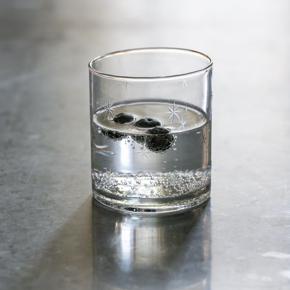 Etched Water Glass - Stars