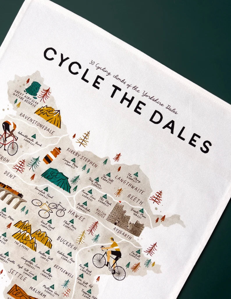 Cycle The Dales Tea Towel