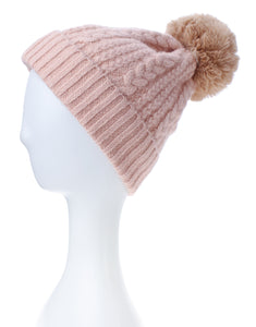 Cashmere Mix Cable Knit Hat