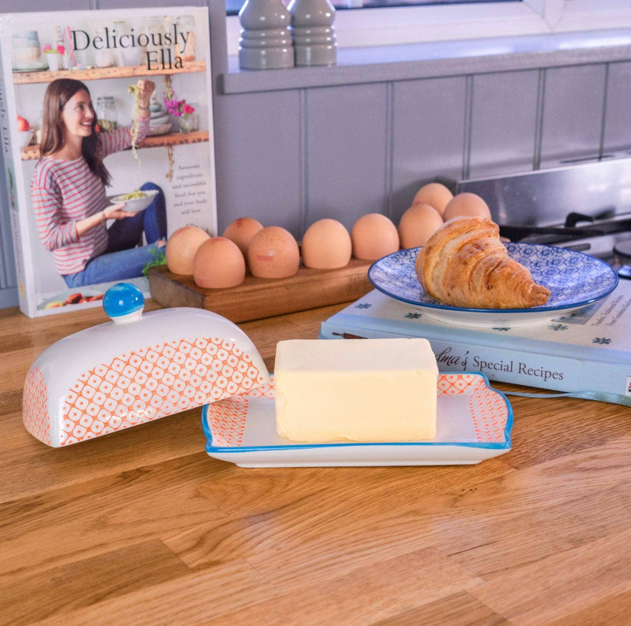 Patterned Butter Dish